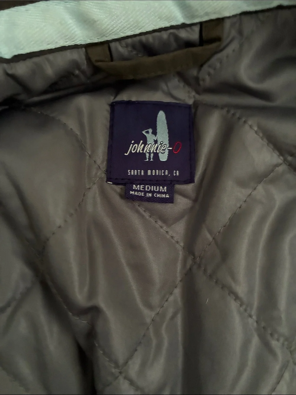 Johnnie-O Norton Quilted Snap Jacket Mens Medium Olive Green Utility Field Coat